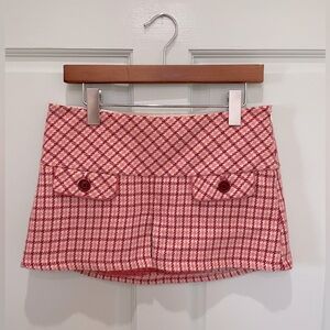 Y2K Abercrombie & Fitch pink houndstooth wool skirt in size 2